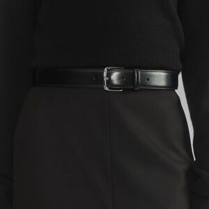 Essential Solid Brass Leather Wide Belt